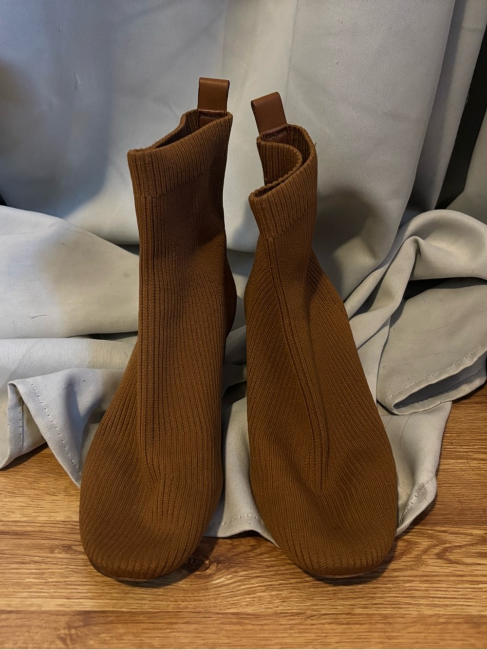 Everlane Brown Knit Sock Boots